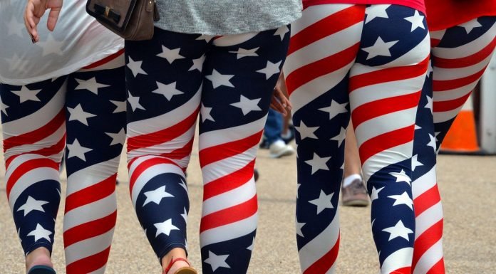 Celebrate the 4th of  July with American Flag Leggings American Flag Leggings