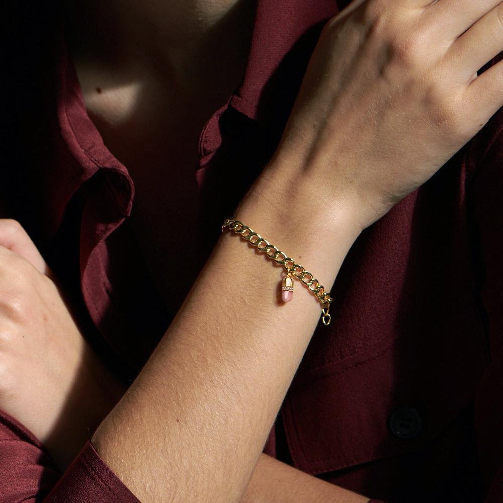 PINK OPAL DIAMOND MAGIC CAPSULE CHAIN BRACELET