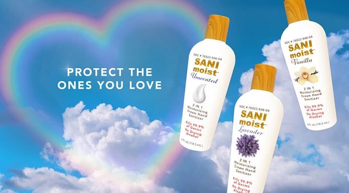 Sani Moist® A Revolutionary Cream Based 2 in 1 Moisturizing Hand Sanitizer 2 in 1 Moisturizing Hand Sanitizer