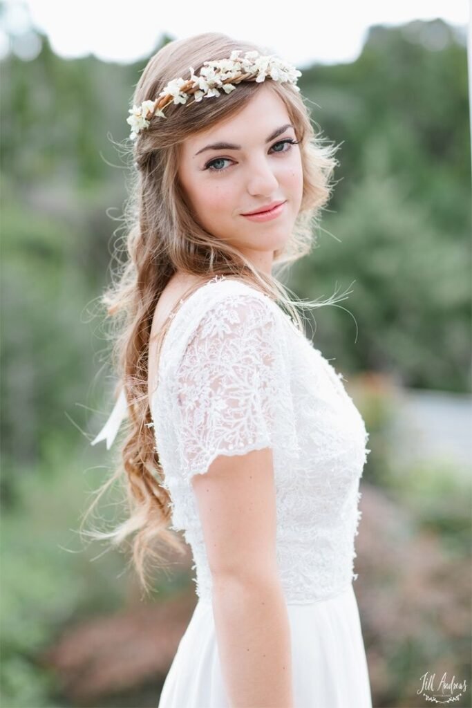 Floral Headband With Long Hairstyle