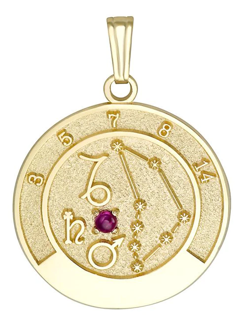 14k Gold Zodiac Pendant