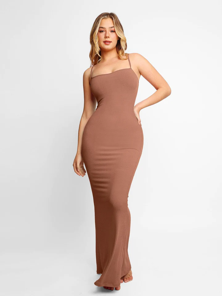loungewear 8 in 1 built in shapewear maxi dress shaping slip dress